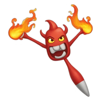juggling flaming devil sticks sticker