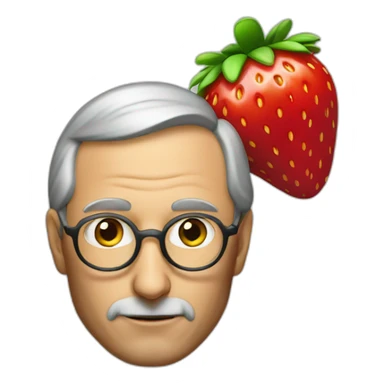 Steve Jobs as a strawberry sticker