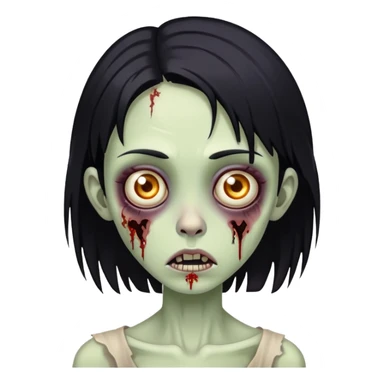 girl zombie whit black hair emoni sticker