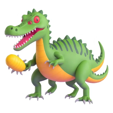 A hybrid creature that's part bomb, part dinosaur, and part crocodile sticker