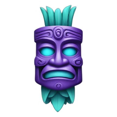purple and cyan tiki god alcohol sticker