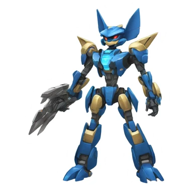 Futuristic mechanical medabot-lucario-mecha full body sticker
