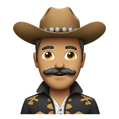 Cowboy with a mustache white skin mexican sticker