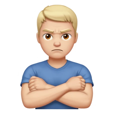 arms crossed holding neck angry sticker