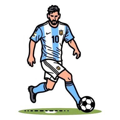 Lionel Messi soccer player with Argentine jersey number 10 sticker
