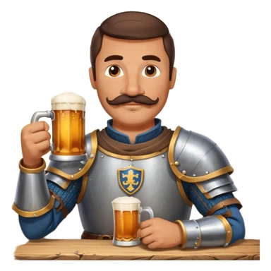 Medieval knight Man with a moustach in a tavern sticker