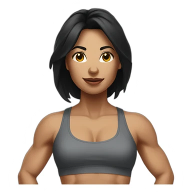 crossfit woman with black hair and doing lowering sticker