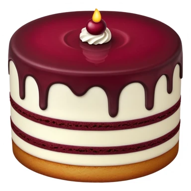 a piece of cake in deep burgundy color sticker