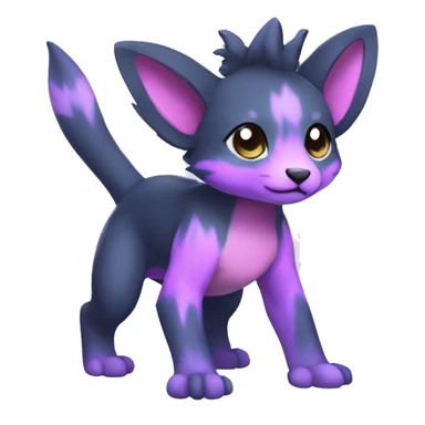 Cute cool black blue purple pink animal hybrid Fakemon full body sticker