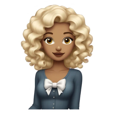 blonde girl bombshell curls winter cute wearing channel bow  sticker