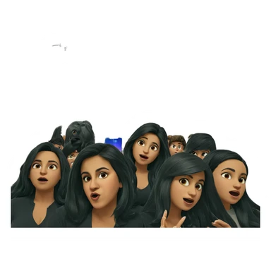 girls and boys under chandelier sticker