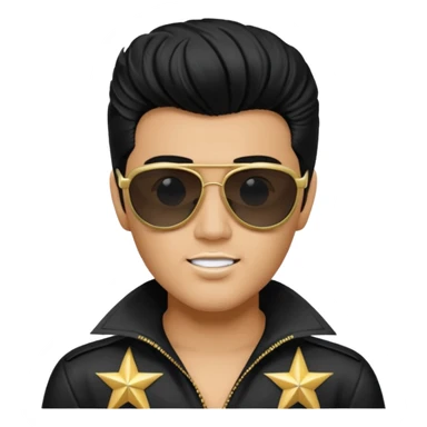 A boy with an Elvis Presley mask with sunglasses (with total black lenses)dressed as Elvis Presley sticker