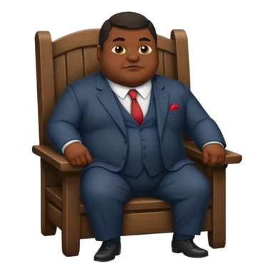 Mafia big fat boss pixar style sit on a chair sticker