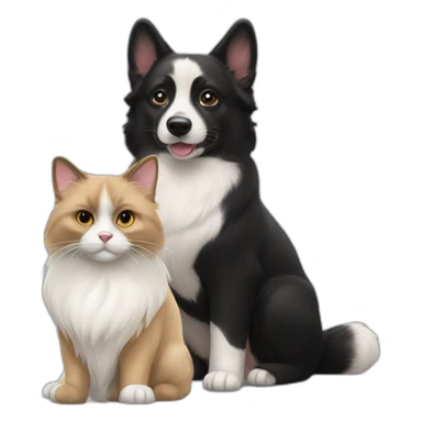 Ragdoll cat and a black corgi sticker