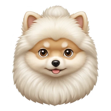 white baby Pomeranian
 only face  sticker