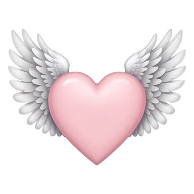 a soft pink heart with wings sticker