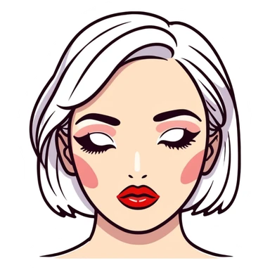 full glossy pouty baddie lips with lip liner sticker