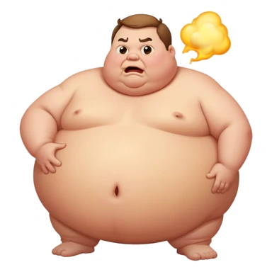 A fat man letting out a big gassy fart! sticker