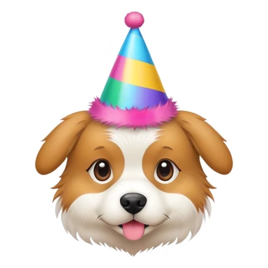 cute dog wearing a party hat sticker