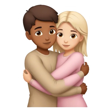 Boy girl hugging  sticker
