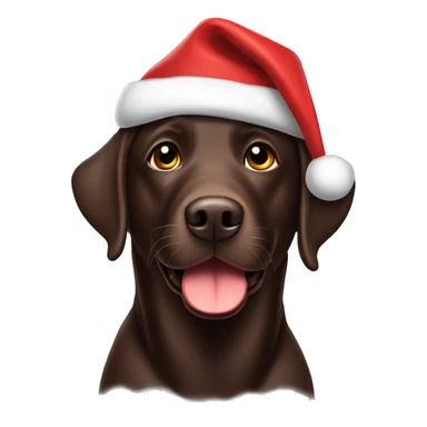 Chocolate Labrador with Santa hat sticker