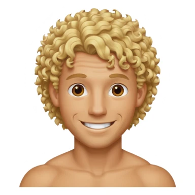 Athletic man with blond curly hair but it is shaved on the side sticker