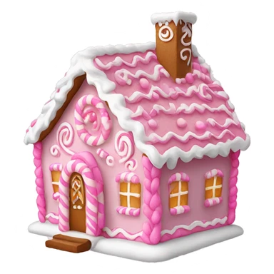 Pink and white gingerbread house sticker