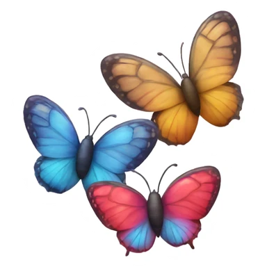 two butterflies with a heart sticker