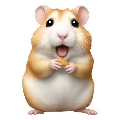 Een hamster die een frietje eer sticker