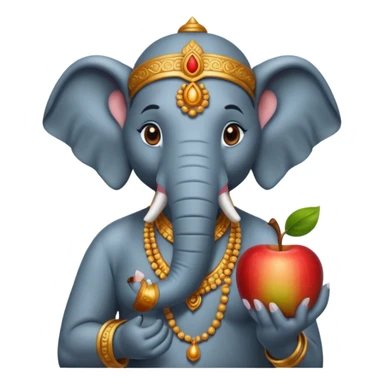 elephant india god with an apple sticker