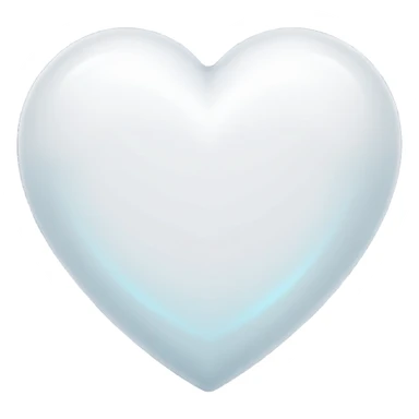 white heart with a soft shadow and glow sticker