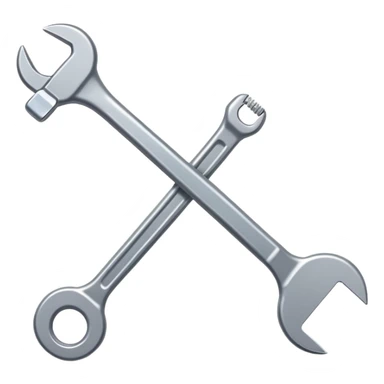 A flat-style illustration of a single wrench with a clean, modern look, symbolizing trade school. Cartoon style, minimal, white background, iOS emoji aesthetic. sticker