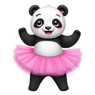 Panda with a pink tutu sticker