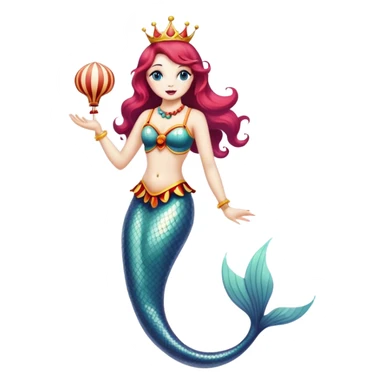 Vintage circus mermaid sticker
