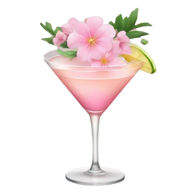 Cocktail with light pink flowers sticker