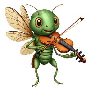 cicada playing violon  sticker