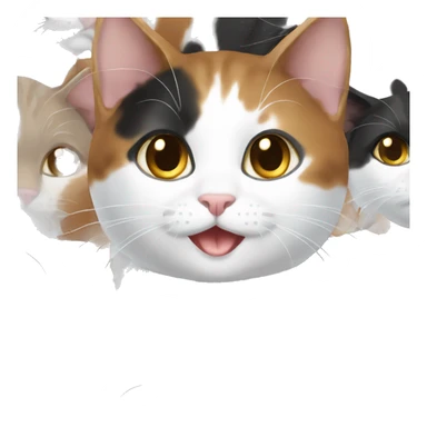 White brown and black female cat sticker