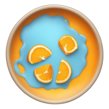 orange vomit in dish top view sticker