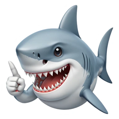 shark giving middle finger sticker