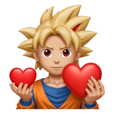 Goku holding emoji heart sticker