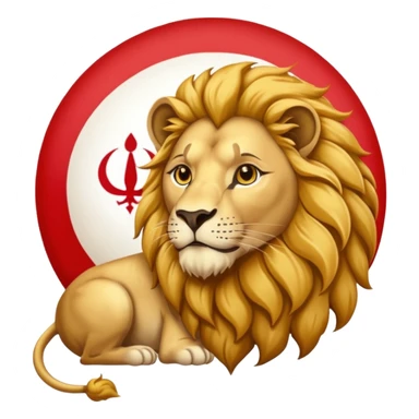 Iranien flag with a Lion in the middle sticker