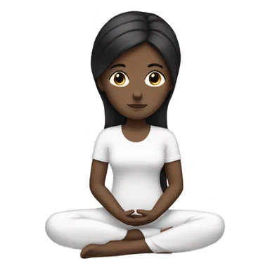 White girl with black hair in meditation sticker