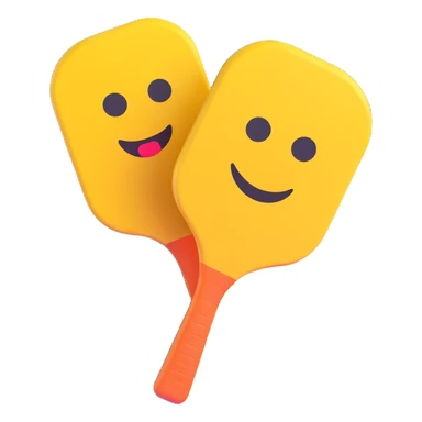pickleball paddle and ball, 3D emoji style sticker
