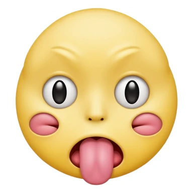 sad yellow face with tongue sticking out sticker