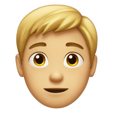 a boy without any emotions on his face sticker