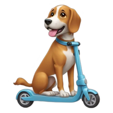Un chien sur une trottinette sticker
