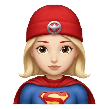 girl superhero with beanie sticker