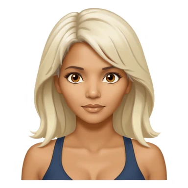 Halle Berry with long platinum blonde hair  sticker