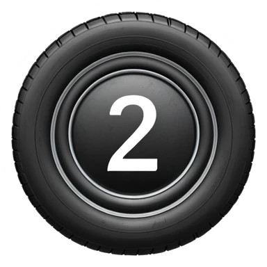semi tire with the number 2 bright in the center of it sticker