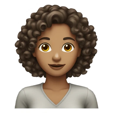 Curly brunette girl sticker